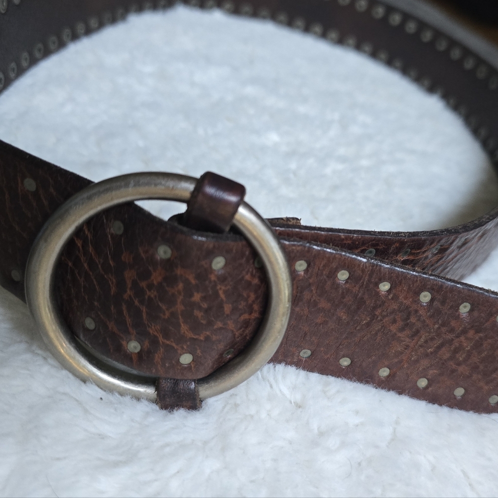 Nice Quality J. Crew Brown Leather Studded Belt